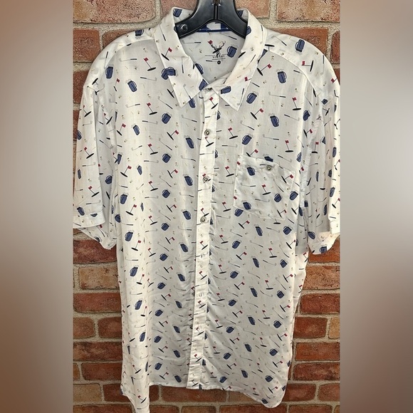 NiCoby Other - NiCoby Premium men's modal button down golf print shirt size XL
